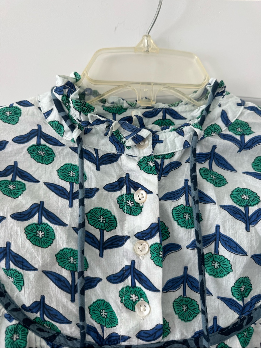THML 100% COTTON LONG SLEEVE FLOWER BLOUSE SIZE XS - Picture 3 of 7
